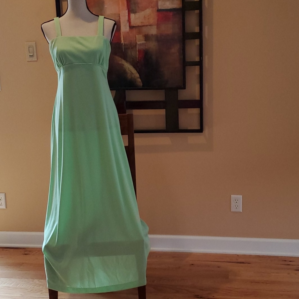 VINTAGE DRESS LONG GREEN WOMEN'S